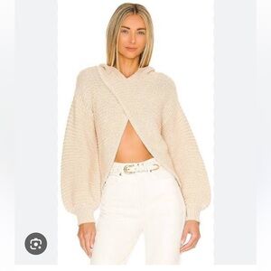 LOVERS AND FRIENDS ANDREA CROSSOVER HOODED SWEATER, S